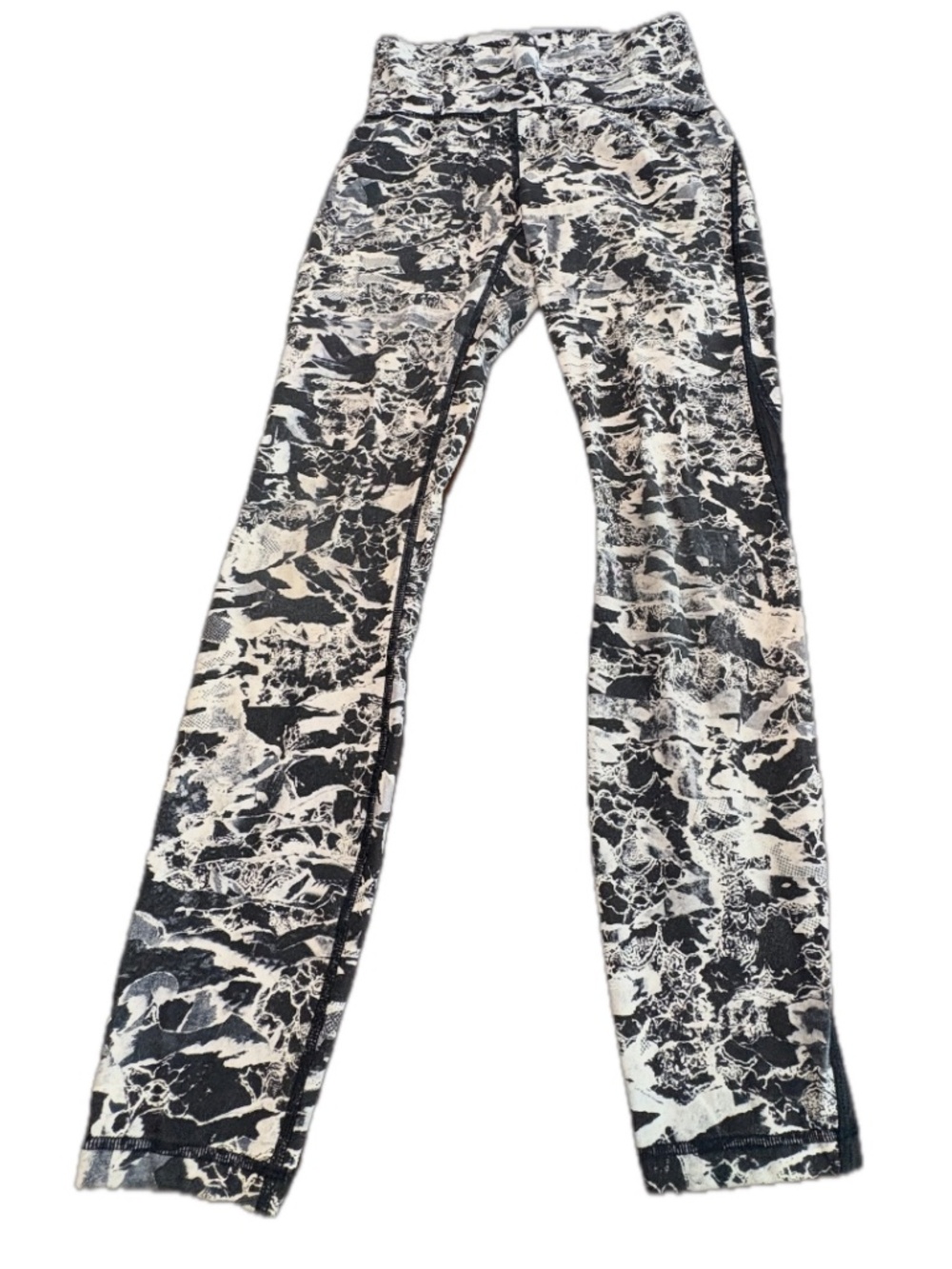 Lululemon Train Times 7/8 Leggings Interlaced Starlight Black White Mesh Size 4 - Picture 3 of 9
